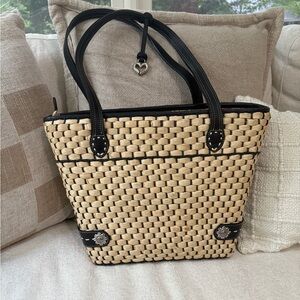 Brighton Black and Tan Tote Bag with Bag Tags